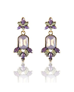 Purple Green Earrings